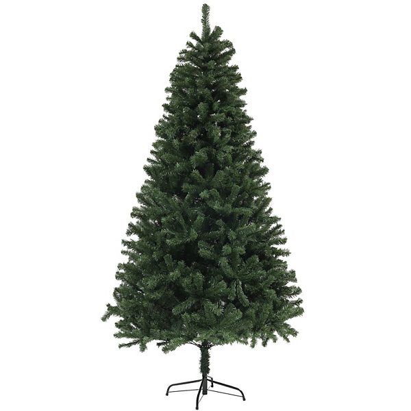 Homcom 7.5ft Artificial Christmas Tree With Auto Open, Steel Base HomCom