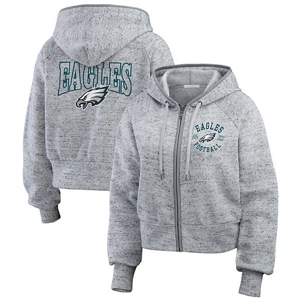 Серое утеплённое худи с капюшоном WEAR by Erin Andrews, Philadelphia Eagles WEAR by Erin Andrews