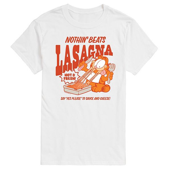 Men's Garfield Nothin' Beats Lasagna Graphic Tee Nickelodeon