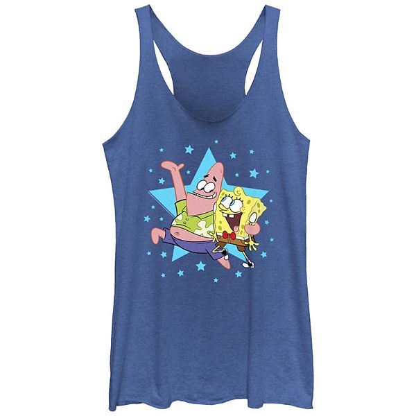 Juniors' Nickelodeon Patrick Star Show Star Patrick And SpongeBob Squarepants Racerback Tank Top Nickelodeon