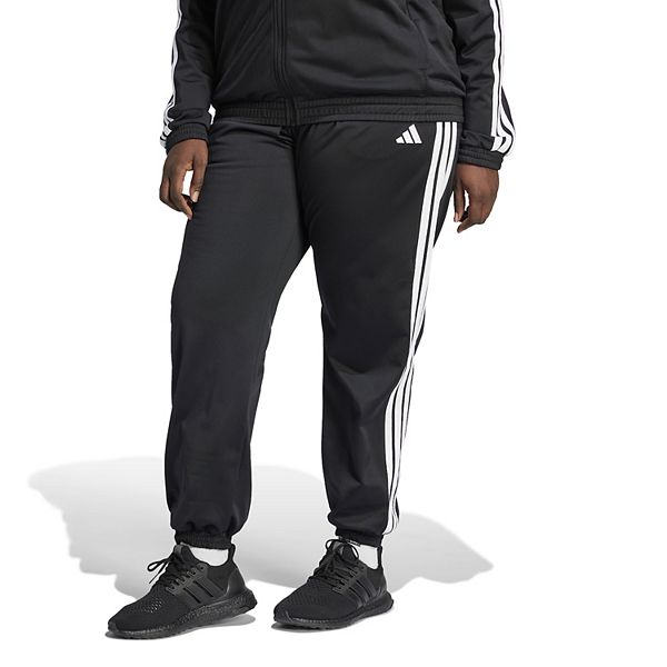 Оригинальное название переведенного продукта: Удобные спортивные брюки Plus Size adidas Tricot 3-Stripes с высокой талией Adidas