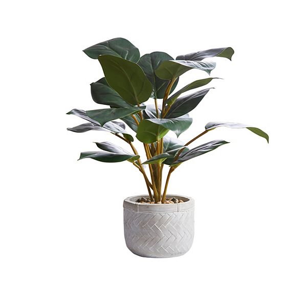 BrylaneHome 18H Faux Tabletop Rubber Plant BrylaneHome