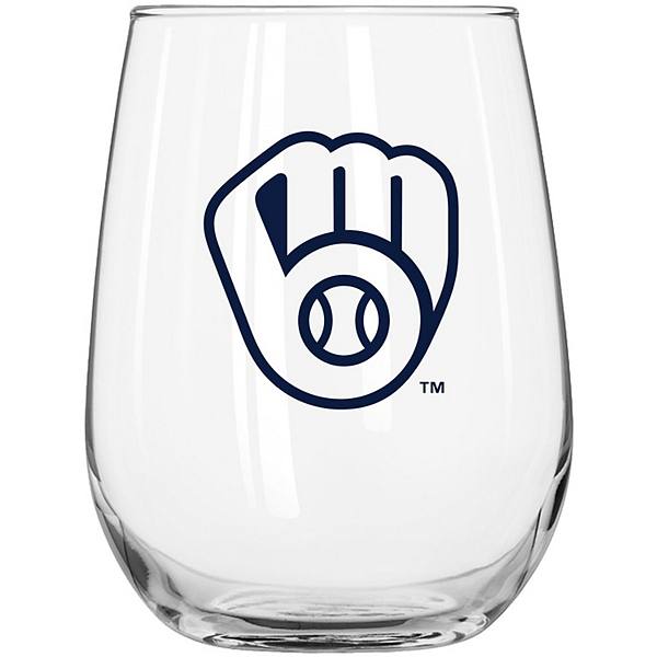 Milwaukee Brewers 16oz. Gameday Curved Beverage Glass Logo Brand