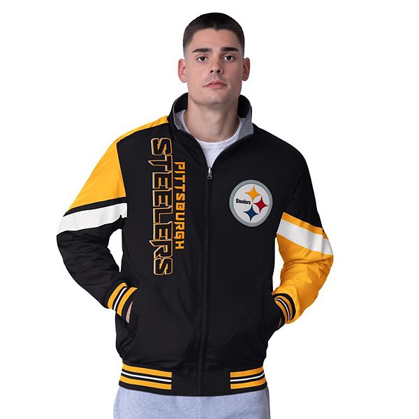 Мужская черная двусторонняя куртка G-III Extreme Pittsburgh Steelers с полной застежкой G-III Extreme