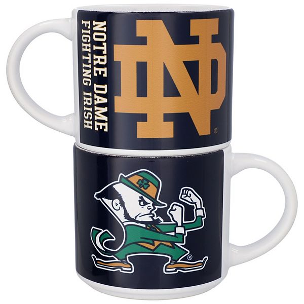 Indigo Falls Notre Dame Fighting Irish Two Pack 14oz Stackable Mug Set Indigo Falls