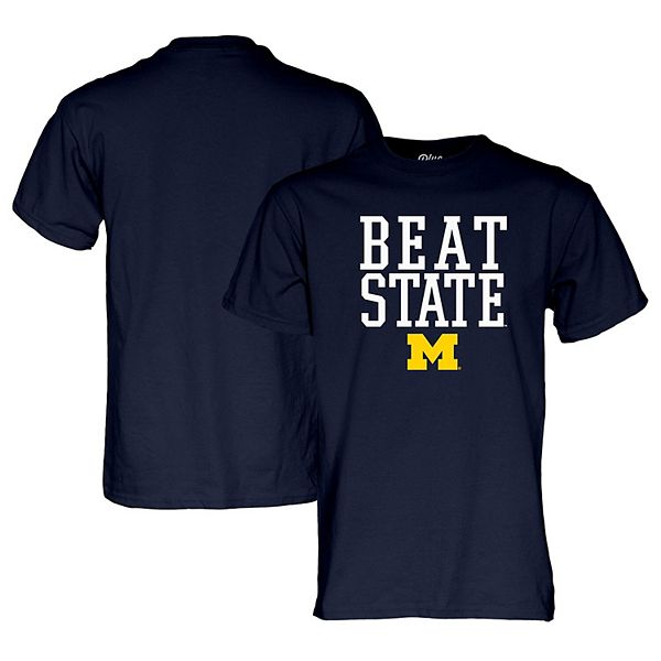 Унисекс Футболка Blue 84 Michigan Wolverines Beat State Rally Call Blue 84