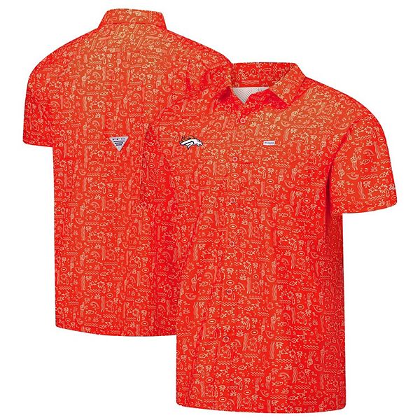 Мужская Футболка Columbia PFG Оранжевая Denver Broncos Super Slack Tide Omni-Wick Columbia PFG