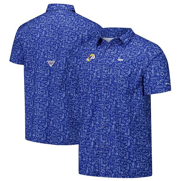 Мужская Футболка Columbia PFG Royal Los Angeles Rams Super Slack Tide Omni-Wick Columbia PFG