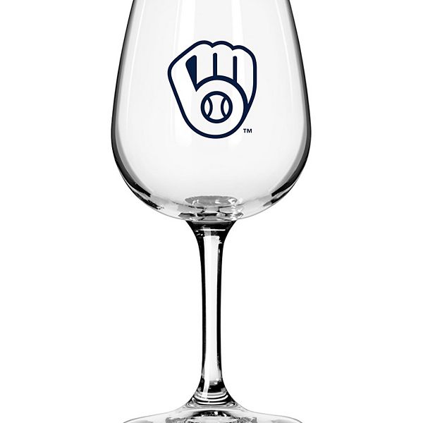 Milwaukee Brewers Logo 12oz. Stemmed Wine Glass Logo Brand