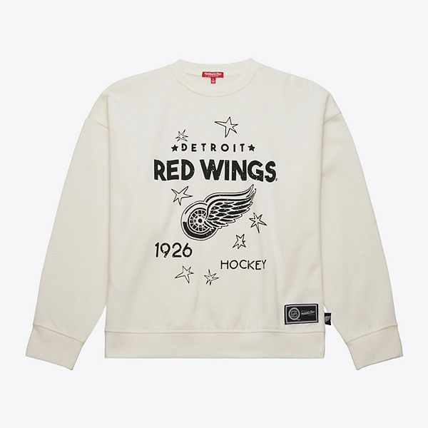 Женская Футболка Mitchell & Ness Кремовая Толстовка Detroit Red Wings Logo 3.0 Mitchell & Ness