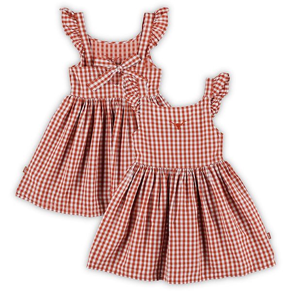 Детское Повседневное Платье Garb Constance Gingham Техас Лонгхорнс Оранжевое Garb