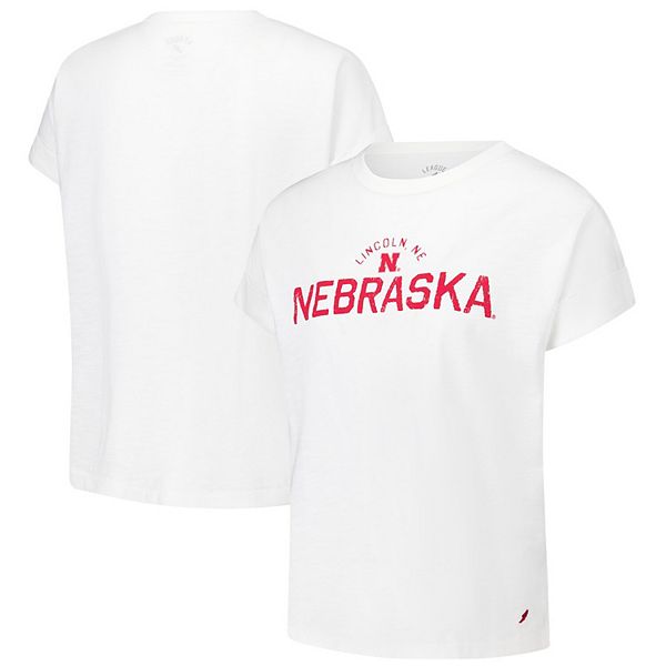 Женская Футболка League Collegiate Wear Nebraska Huskers Slub с закатанными рукавами League Collegiate Wear