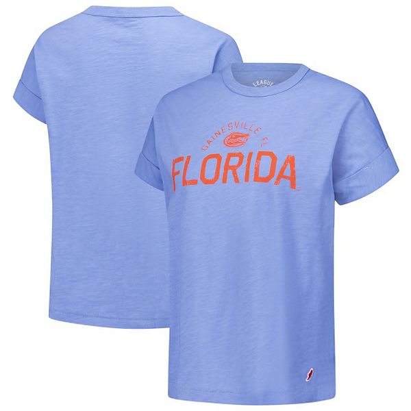 Женская Футболка League Collegiate Wear Royal Florida Gators Slub Rolled Cuff League Collegiate Wear