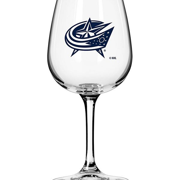 Columbus Blue Jackets Logo 12oz. Stemmed Wine Glass Logo Brand