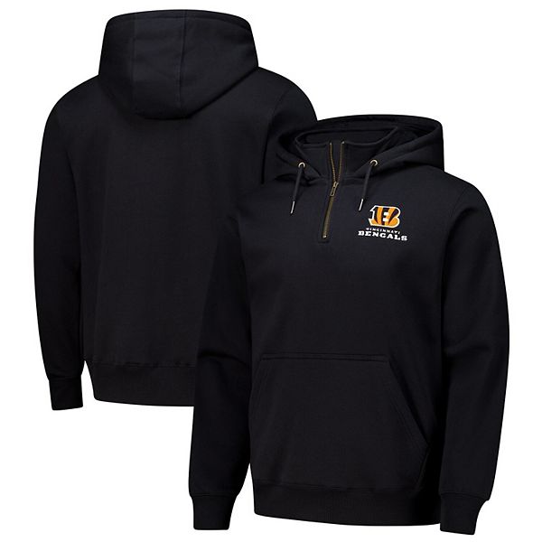 Унисекс Футболка Dunbrooke Черная Cincinnati Bengals Defender Quarter-Zip Hoodie Dunbrooke