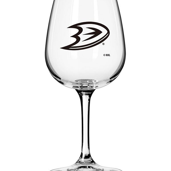 Anaheim Ducks Logo 12oz. Stemmed Wine Glass Logo Brand