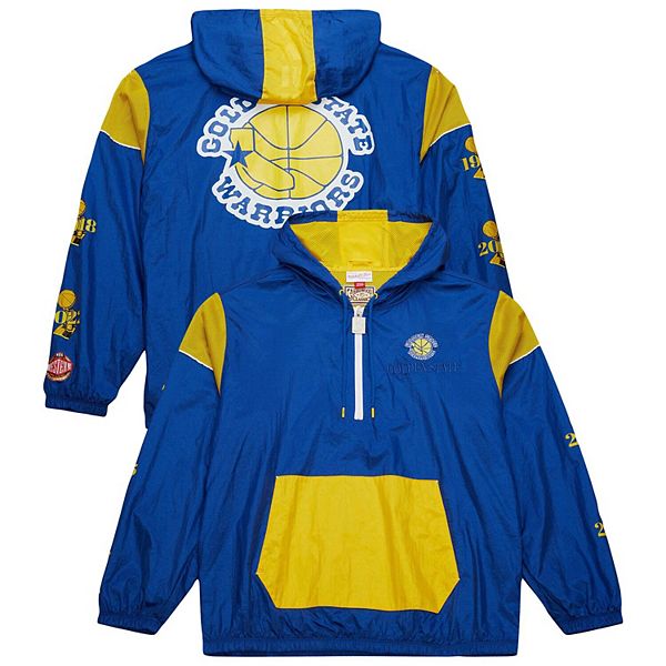 Унисекс Футболка Mitchell & Ness Golden State Warriors Hardwood Classics Team OG 3.0 Anorak Half-Zip Windbreaker Jacket Mitchell & Ness