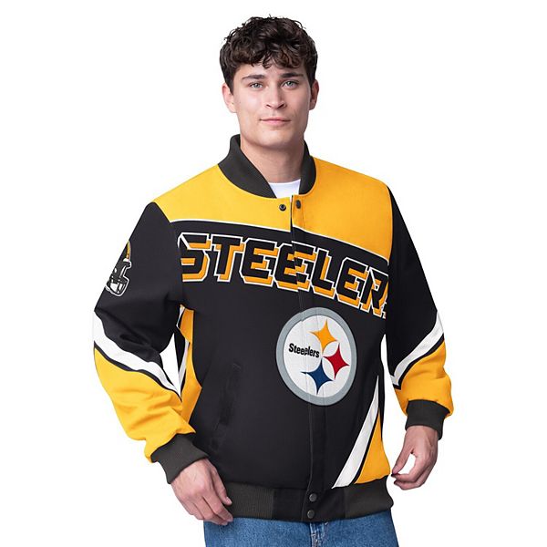 Мужская Повседневная куртка G-III Extreme Черная Pittsburgh Steelers Maximum Racing с полной застежкой G-III Extreme