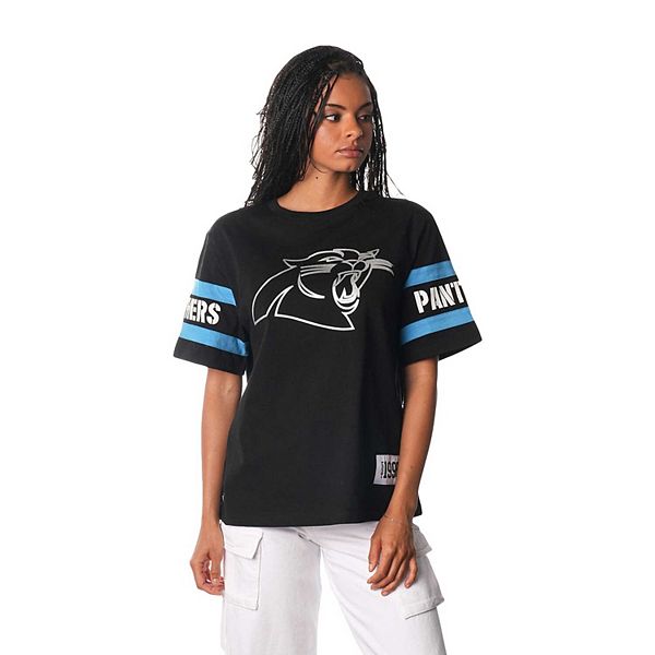 Женская Футболка The Wild Collective Черная Carolina Panthers Drop Shoulder The Wild Collective