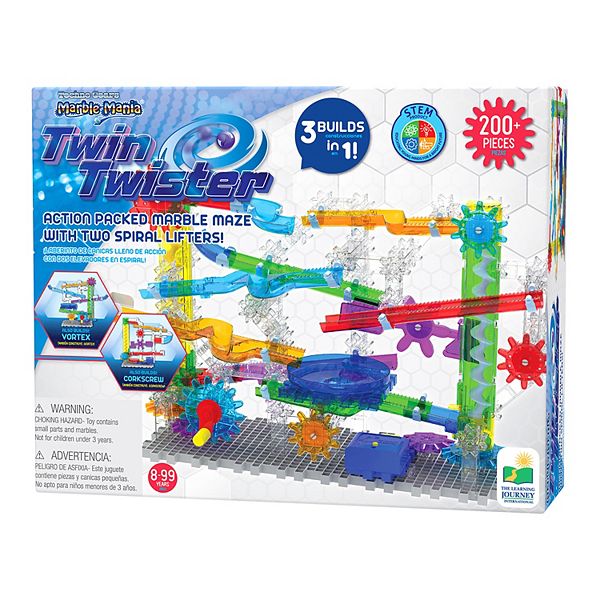 Обучающий STEM конструктор Techno Gears Marble Mania - Twin Twister, 200 деталей The Learning Journey