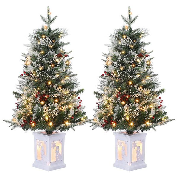 3ft Mini Christmas Tree, 2 Set Pre-Lit Artificial Tree with 78 Warm White Lights GARVEE