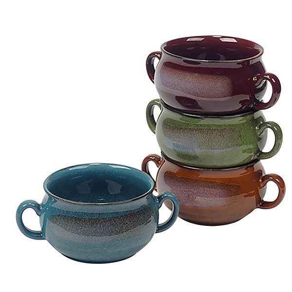 Certified International 4-Piece Stoneware Reactive Glaze Soup Crock Set Certified International