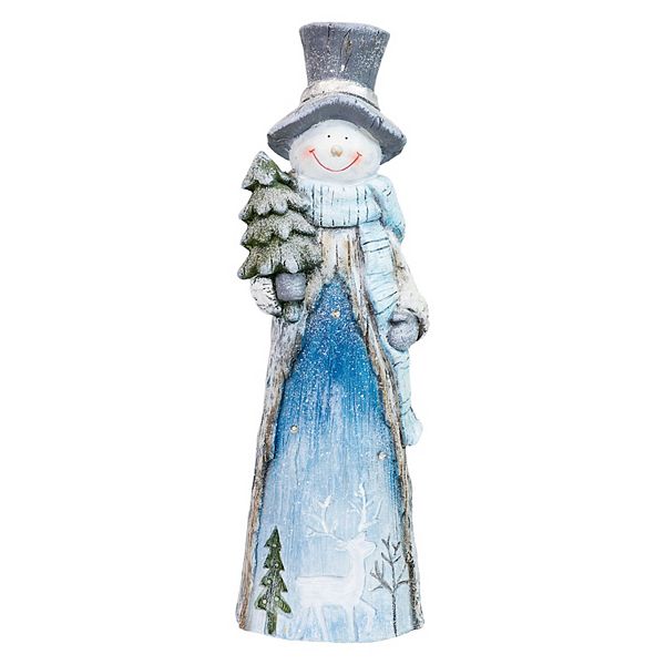 Sunnydaze Rustic Frosty Indoor Pre-Lit LED Christmas Statue - 26 in Sunnydaze Decor