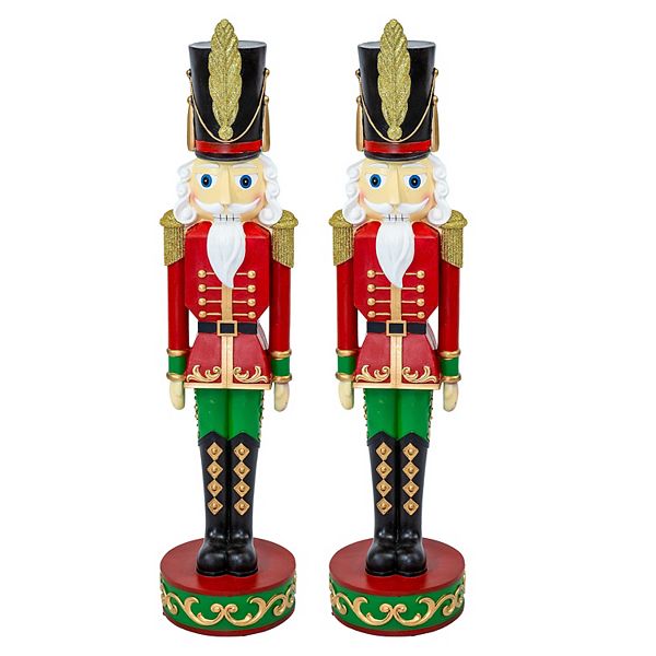 Sunnydaze Kristoff the Christmas Nutcracker Soldier - 2 Statues - 29" Sunnydaze Decor