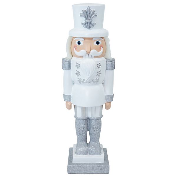 Sunnydaze Sterling the Silver Christmas Nutcracker Statue - 37" H Sunnydaze Decor