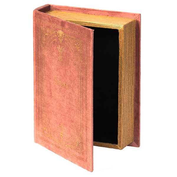 Decorative Vintage Book Shaped Trinket Storage Box - Red Vintiquewise