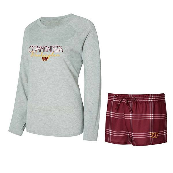 Women's Concepts Sport Burgundy/Gray Washington Commanders Petition Raglan Long Sleeve T-Shirt and Shorts Set Unbranded