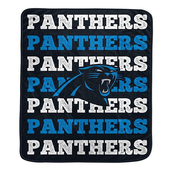 Pegasus Carolina Panthers 60'' x 70'' Repeat Refresh Wordmark Plush Blanket Pegasus