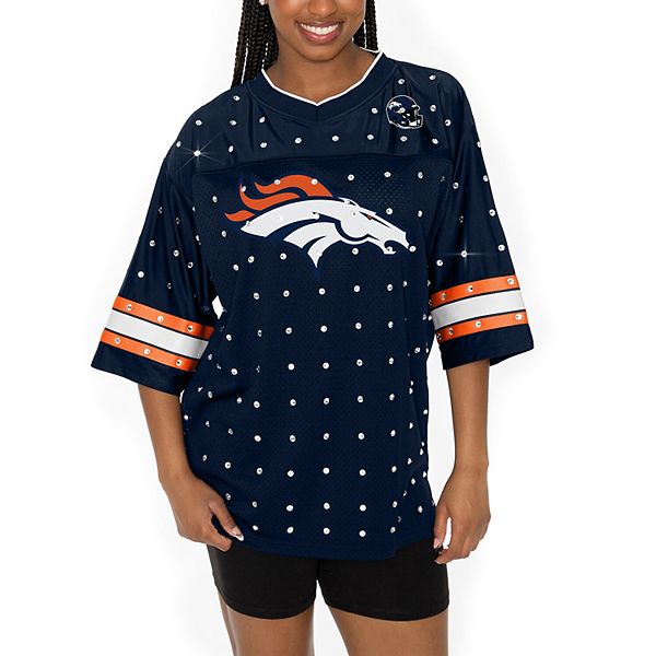 Женская Футболка Gameday Couture Синяя Denver Broncos Стразы и Спортивные Полосы Gameday Couture