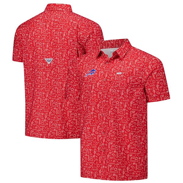 Мужская Футболка Columbia PFG Red Buffalo Bills Super Slack Tide Omni-Wick Columbia PFG