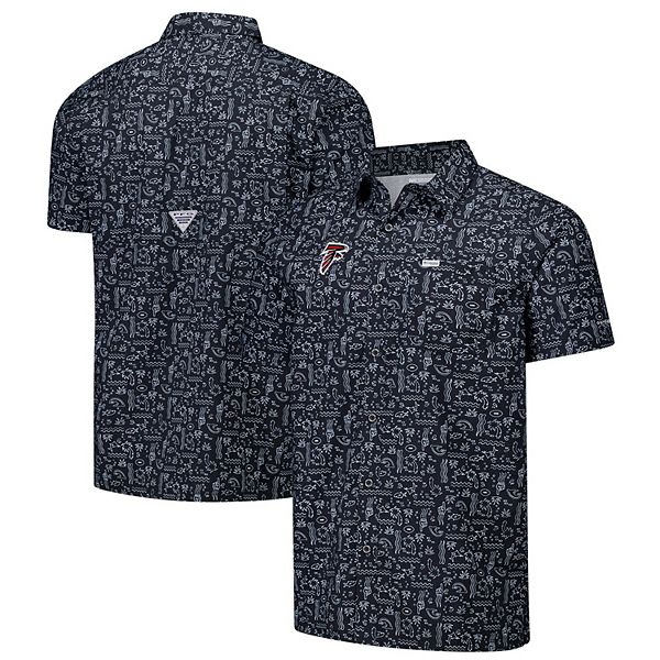 Мужская черная рубашка Columbia PFG Atlanta Falcons с технологией Omni-Wick и защитой UPF 40 Columbia PFG