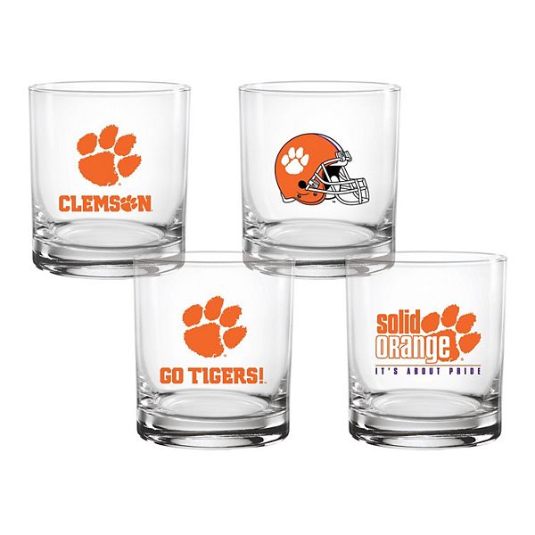 Clemson Tigers 4-Pack Collector's 14oz. Rocks Glass Set Indigo Falls