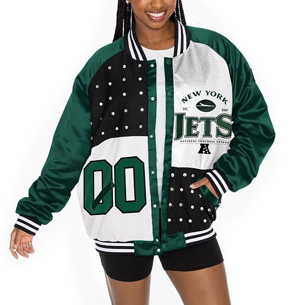 Женская Повседневная куртка Gameday Couture Зеленая/Белая с Кристаллами New York Jets Gameday Couture