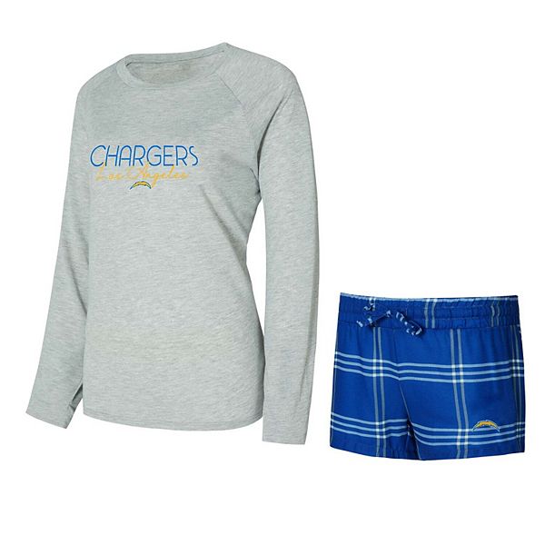 Женский комплект из футболки с длинным рукавом и шорт Concepts Sport Los Angeles Chargers Unbranded