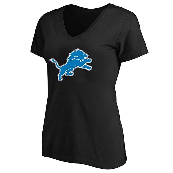 Женская черная футболка большого размера с V-образным вырезом Detroit Lions от Fanatics, 100% хлопок Fanatics