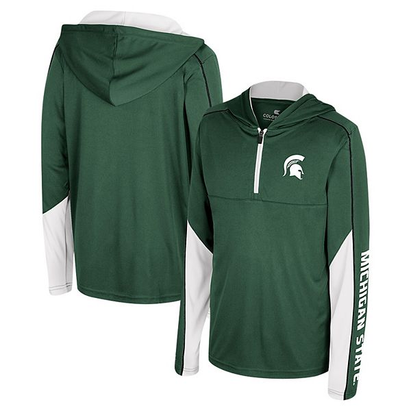 Юношеское худи Colosseum Michigan State Spartans Hansel с 1/4 молнией и длинными рукавами Colosseum