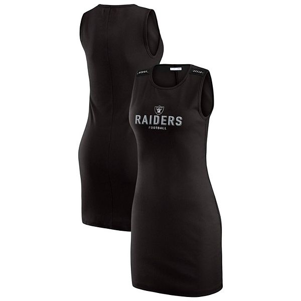 Женское платье без рукавов с принтом Las Vegas Raiders и цепочками на плечах от WEAR by Erin Andrews WEAR by Erin Andrews