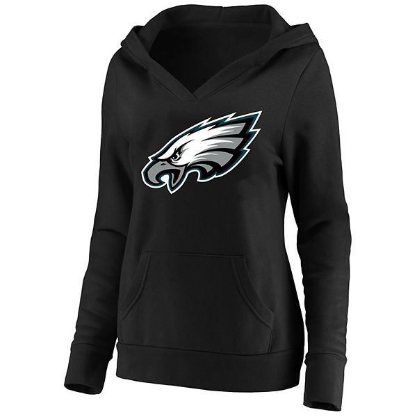 Черное худи с капюшоном Women’s Fanatics большого размера с V-образным вырезом Philadelphia Eagles Fanatics