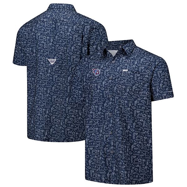 Мужская Футболка Columbia PFG Navy Tennessee Titans Super Slack Tide Omni-Wick Columbia PFG