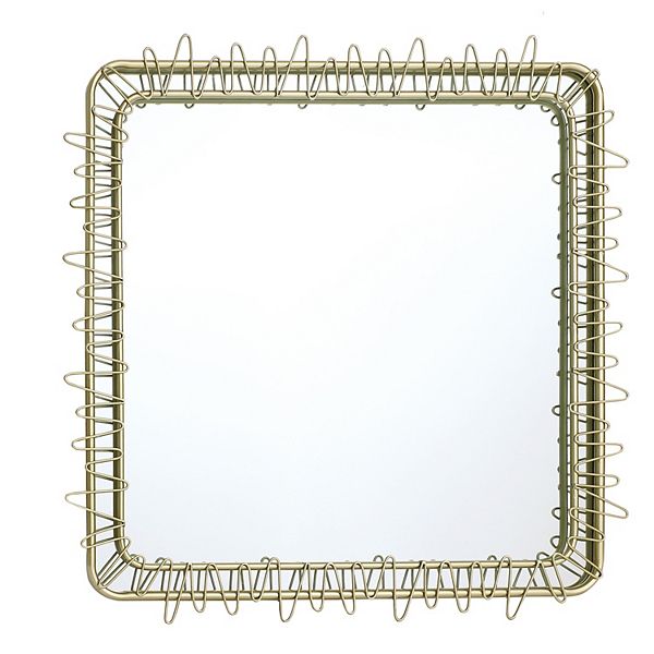 LuxenHome Gold Metal Frame 30.2-in Square Accent Wall Mirror Luxen Home