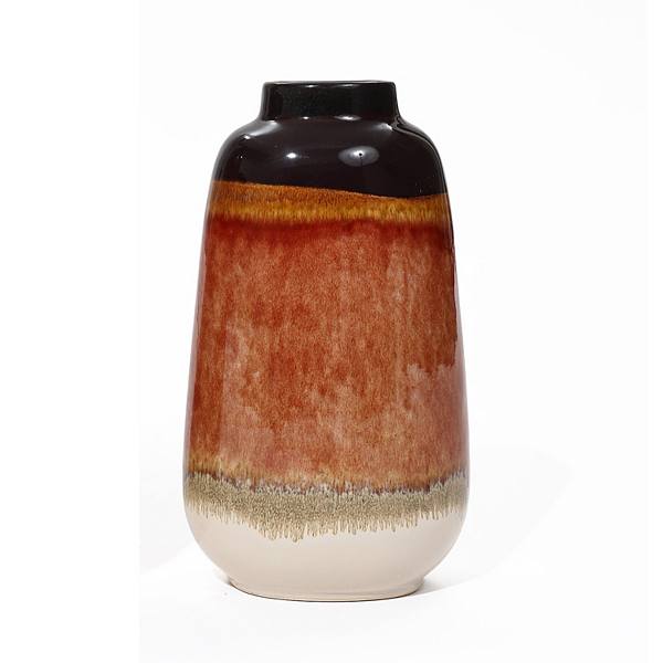 LuxenHome Earth Tones 15.4-inch Tall Round Stoneware Vase Luxen Home