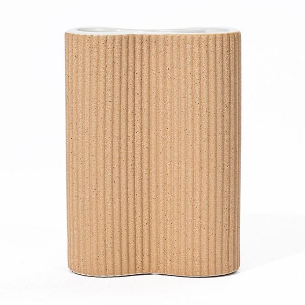 LuxenHome Light Brown Ceramic 7.7-inch Tall Vase Luxen Home