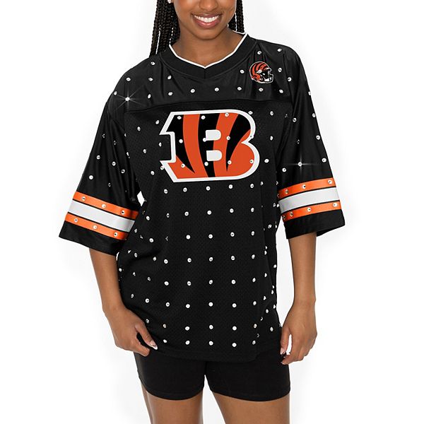 Женская Футболка Gameday Couture Черная Cincinnati Bengals с Розовыми Стразами Gameday Couture