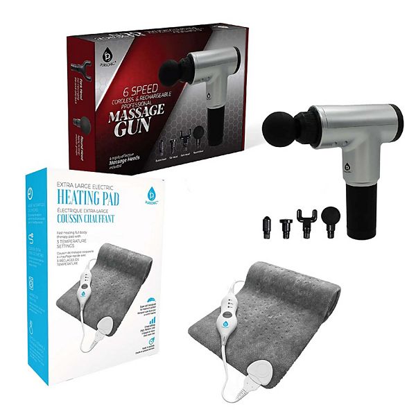 Ultimate Muscle Recovery & Pain Relief Bundle: 6 Speed Massage Gun & Electric Heating Pad Pursonic