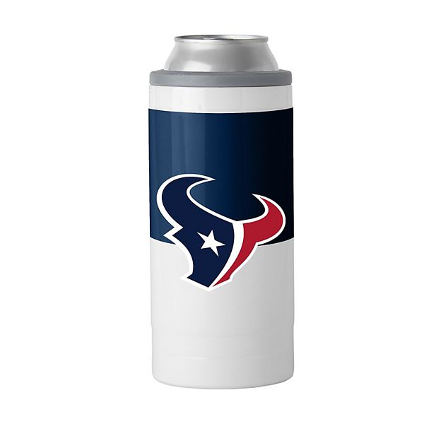 Портативный холодильник Houston Texans 12oz Colorblock для тонких банок, нержавеющая сталь, удерживает холод Logo Brand