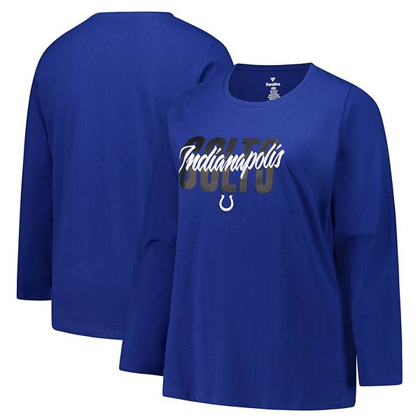 Женская футболка с длинным рукавом Fanatics Royal Indianapolis Colts с круглым вырезом Fanatics